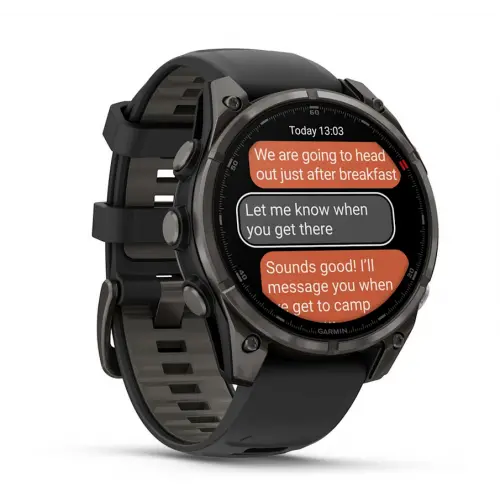 Garmin fēnix® 8 Pro – 47 мм, AMOLED - fēnix® 8 Pro – 47 mm, AMOLED, Sapphire - Carbon grey DLC titanium с Black/pebble grey силиконова каишка 010-03198-01 - image 2