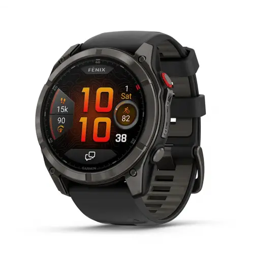 Garmin fēnix® 8 Pro – 51 мм, AMOLED - fēnix® 8 Pro – 51 мм, AMOLED, Sapphire - Carbon grey DLC titanium с Black/pebble grey силиконова каишка 010-03199-01