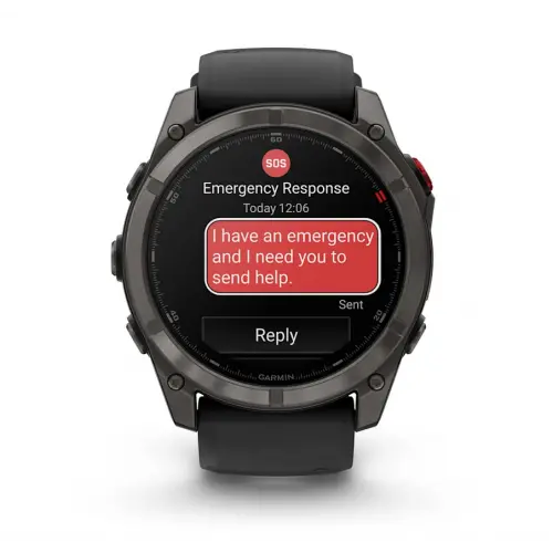 Garmin fēnix® 8 Pro – 51 мм, AMOLED - fēnix® 8 Pro – 51 мм, AMOLED, Sapphire - Carbon grey DLC titanium с Black/pebble grey силиконова каишка 010-03199-01 - image 1