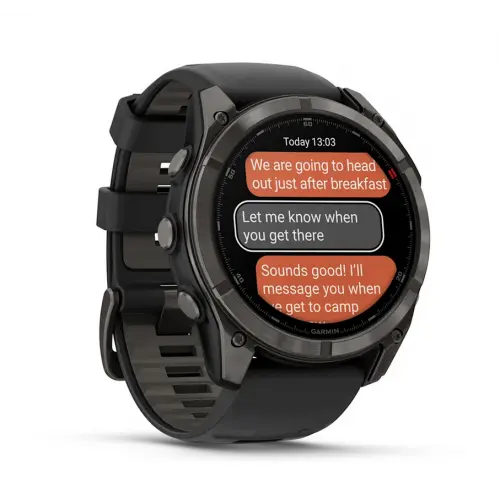 Garmin fēnix® 8 Pro – 51 мм, AMOLED - fēnix® 8 Pro – 51 мм, AMOLED, Sapphire - Carbon grey DLC titanium с Black/pebble grey силиконова каишка 010-03199-01 - image 2