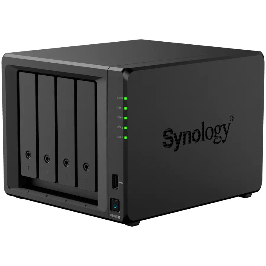 Synology DiskStation DS925+ Tower, 4 locașuri 3.5'' SATA HDD/SSD, 2 x slot M.2 2280 NVMe SSD, CPU AMD Ryzen V1500B 4 nuclee 2.2 GHz, 4 GB DDR4 ECC - image 2
