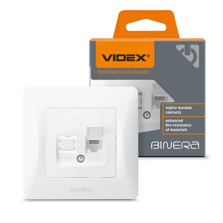 КОМПЮТЪРНА РОЗЕТКА CAT6 VF-BNSK1PC6-W BINERA VIDEX - БЯЛ