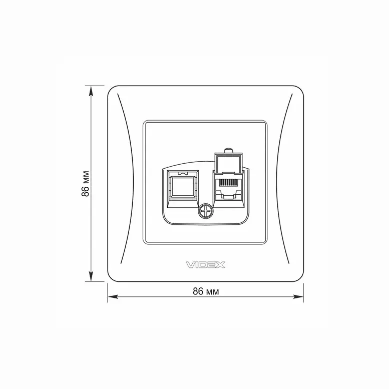 КОМПЮТЪРНА РОЗЕТКА CAT6 VF-BNSK1PC6-W BINERA VIDEX - БЯЛ - image 4