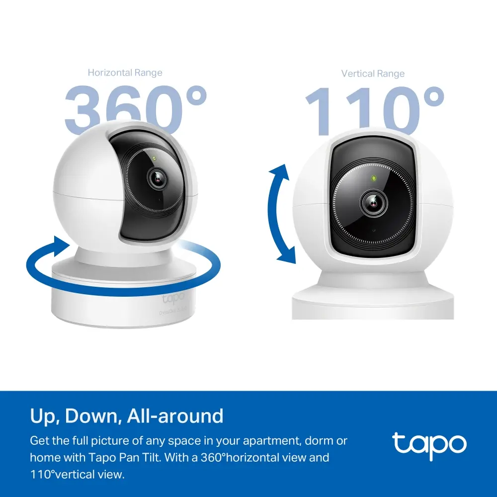 Камера TP-Link Tapo C222, 2K QHD, Pan/Tilt, WiFi, ден/нощ, indoor, mic - image 3
