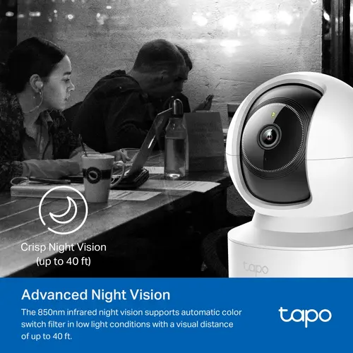 Камера TP-Link Tapo C222, 2K QHD, Pan/Tilt, WiFi, ден/нощ, indoor, mic - image 4