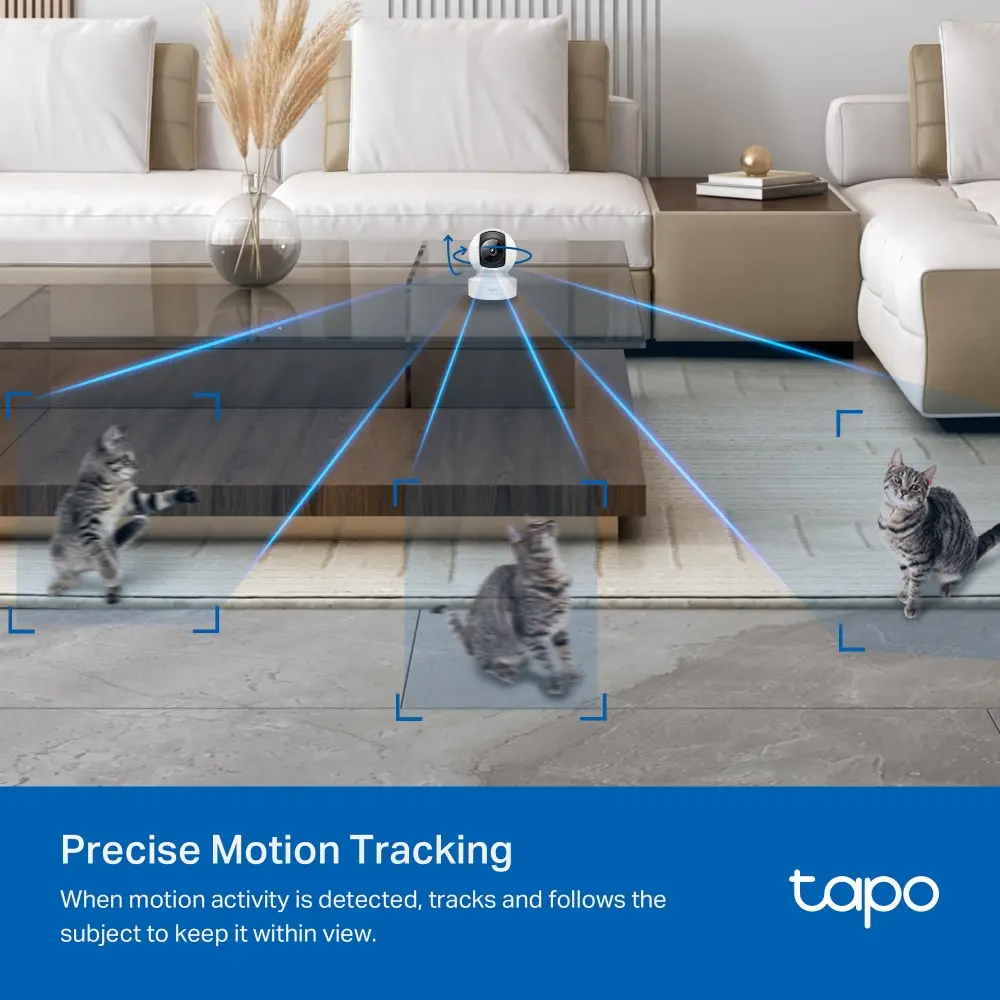 Камера TP-Link Tapo C222, 2K QHD, Pan/Tilt, WiFi, ден/нощ, indoor, mic - image 7
