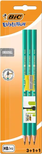 SET EVOLUTION HB 3 BUC., RADIERĂ ȘI ASCUȚITOARE BIC
