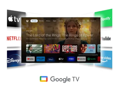 Телевизор, Thomson Smart QLED TV 43"; Google TV; 3840 x 2160 (4K UHD), 4000:1, QLED, 60 Hz, DVB-T/T2/C/S/S2, HDR10, Hotel mode, Wi-Fi, Bluetooth, LAN, HDMI 2 (2.0) + 2 (2.1), USB 2 (2.0) + 1 (3.0), Central Swivel Stand, Dark gray - image 10