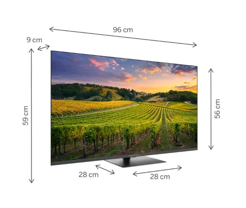 Телевизор, Thomson Smart QLED TV 43"; Google TV; 3840 x 2160 (4K UHD), 4000:1, QLED, 60 Hz, DVB-T/T2/C/S/S2, HDR10, Hotel mode, Wi-Fi, Bluetooth, LAN, HDMI 2 (2.0) + 2 (2.1), USB 2 (2.0) + 1 (3.0), Central Swivel Stand, Dark gray - image 1