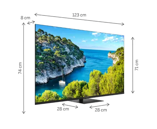 Телевизор, Thomson Smart UHD TV 55"; Google TV; 3840 x 2160 (4K UHD), 4000:1, DLED, 60 Hz, DVB-T/T2/C/S/S2, HDR10, Wi-Fi, Bluetooth, LAN, HDMI 2 (2.0) + 2 (2.1), USB 2 (2.0) + 1 (3.0),Central Swivel Stand, Black - image 1