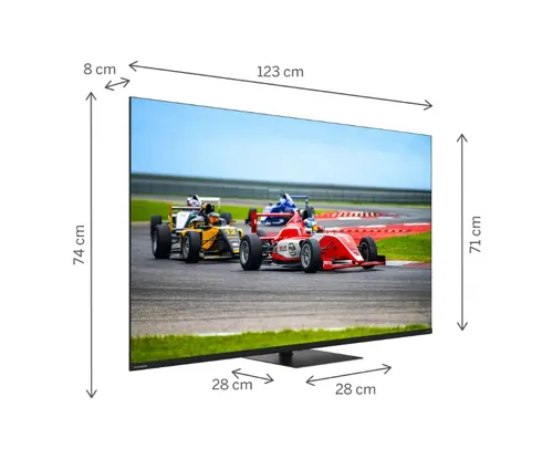 Телевизор, Thomson Smart QLED Pro TV 55"; Google TV; 3840 x 2160 (4K UHD), DLED, 144 Hz, DVB-T/T2/C/S/S2, HDR10, Wi-Fi, Bluetooth, LAN, HDMI 4 (2.1), USB 2 (2.0) + 1 (3.0), Central Swivel Stand, Black - image 1