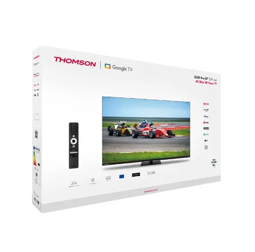Телевизор, Thomson Smart QLED Pro TV 55"; Google TV; 3840 x 2160 (4K UHD), DLED, 144 Hz, DVB-T/T2/C/S/S2, HDR10, Wi-Fi, Bluetooth, LAN, HDMI 4 (2.1), USB 2 (2.0) + 1 (3.0), Central Swivel Stand, Black - image 8