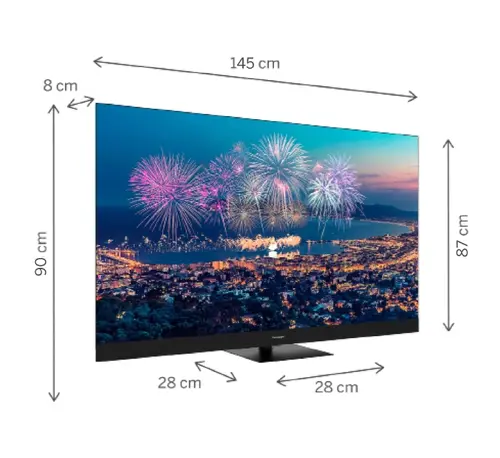 Телевизор, Thomson Smart QLED Plus TV 65"; Google TV; 3840 x 2160 (4K UHD), QLED, 4000:1, 60 Hz, DVB-T/T2/C/S/S2, HDR10, Wi-Fi, Bluetooth, LAN, HDMI 2 (2.0) + 2 (2.1), USB 2 (2.0) + 1 (3.0),Built-in Front Speakers, Central Swivel Stand, Black - image 1