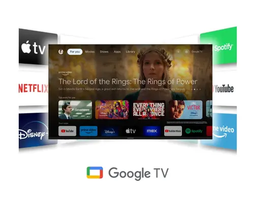 Телевизор, Thomson Smart QLED Plus TV 65"; Google TV; 3840 x 2160 (4K UHD), QLED, 4000:1, 60 Hz, DVB-T/T2/C/S/S2, HDR10, Wi-Fi, Bluetooth, LAN, HDMI 2 (2.0) + 2 (2.1), USB 2 (2.0) + 1 (3.0),Built-in Front Speakers, Central Swivel Stand, Black - image 9