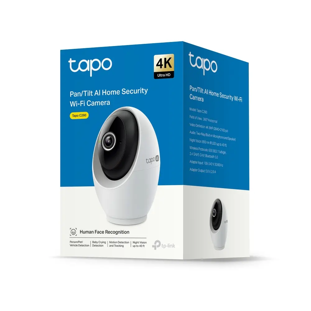 Камера TP-Link Tapo C260, Pan/Tilt AI AI домашна охранителна Wi-Fi камера - image 7