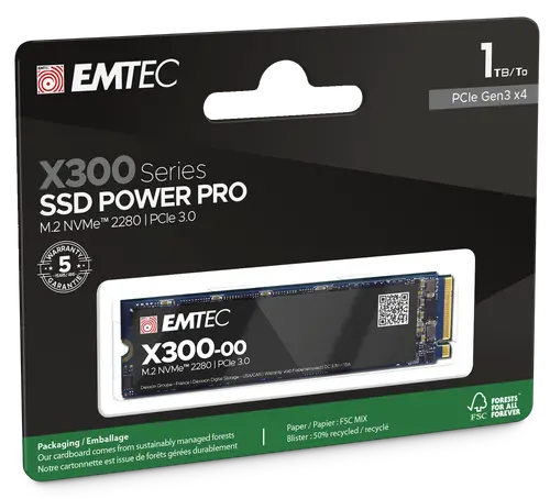 Твърд диск, EMTEC X300 1T M2 PCIE3 - image 2