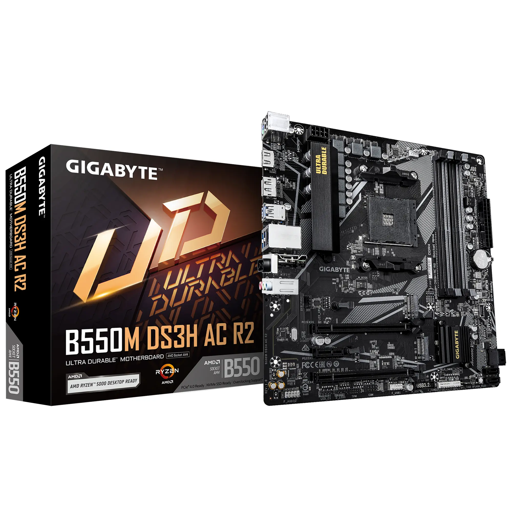 Дънна платка GIGABYTE B550M DS3H AC R2 Socket AM4 - image 3