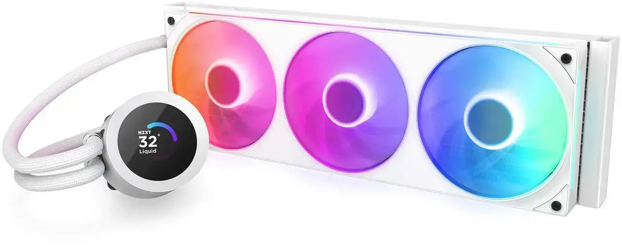 Охладител за процесор NZXT Kraken Plus 360 RGB LCD Display - White - image 1