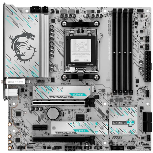 MSI B850M GAMING PLUS WIFI, mATX, Socket AM5, 4x DDR5 Dual Channel DDR5 up to 8200(OC)MHz, 2x PCIe x16 slot, 2x M.2 slot, 3x USB 5Gbps, 3x USB 10Gbps, 2x USB 10Gbps Type-C, HDMI, DP, 7.1 HD Audio, 5G LAN, WiFI 7, BT, 3Y - 2