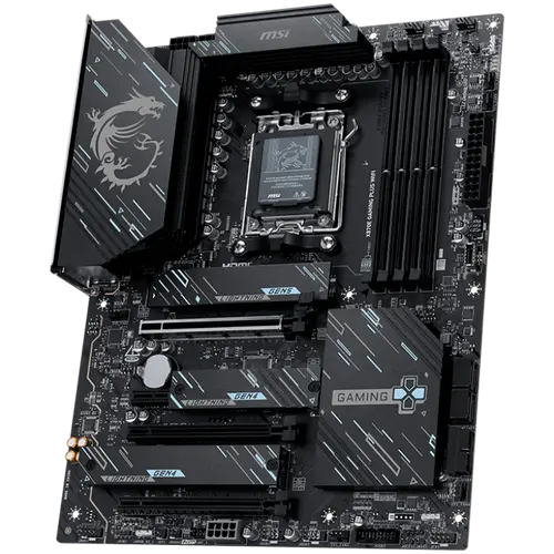 MSI X870E GAMING PLUS WIFI, ATX, Socket AM5, 4x DDR5 Dual Channel DDR5 up to 8200(OC)MHz, 3x PCIe x16 slot, 3x M.2 slot, 4x USB 2.0, 2x USB 5Gbps, 2x USB 10Gbps, 1x 20Gbps Type-C, 1x 40Gbps Type-C, HDMI, 7.1 HD Audio, 5G LAN, WiFI 7, BT, 3Y - image 2