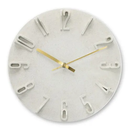 HAMA Ceas de perete "Corfu", Diametru 30 cm, cu quartz, analogic, cifre 3D, bej - 1