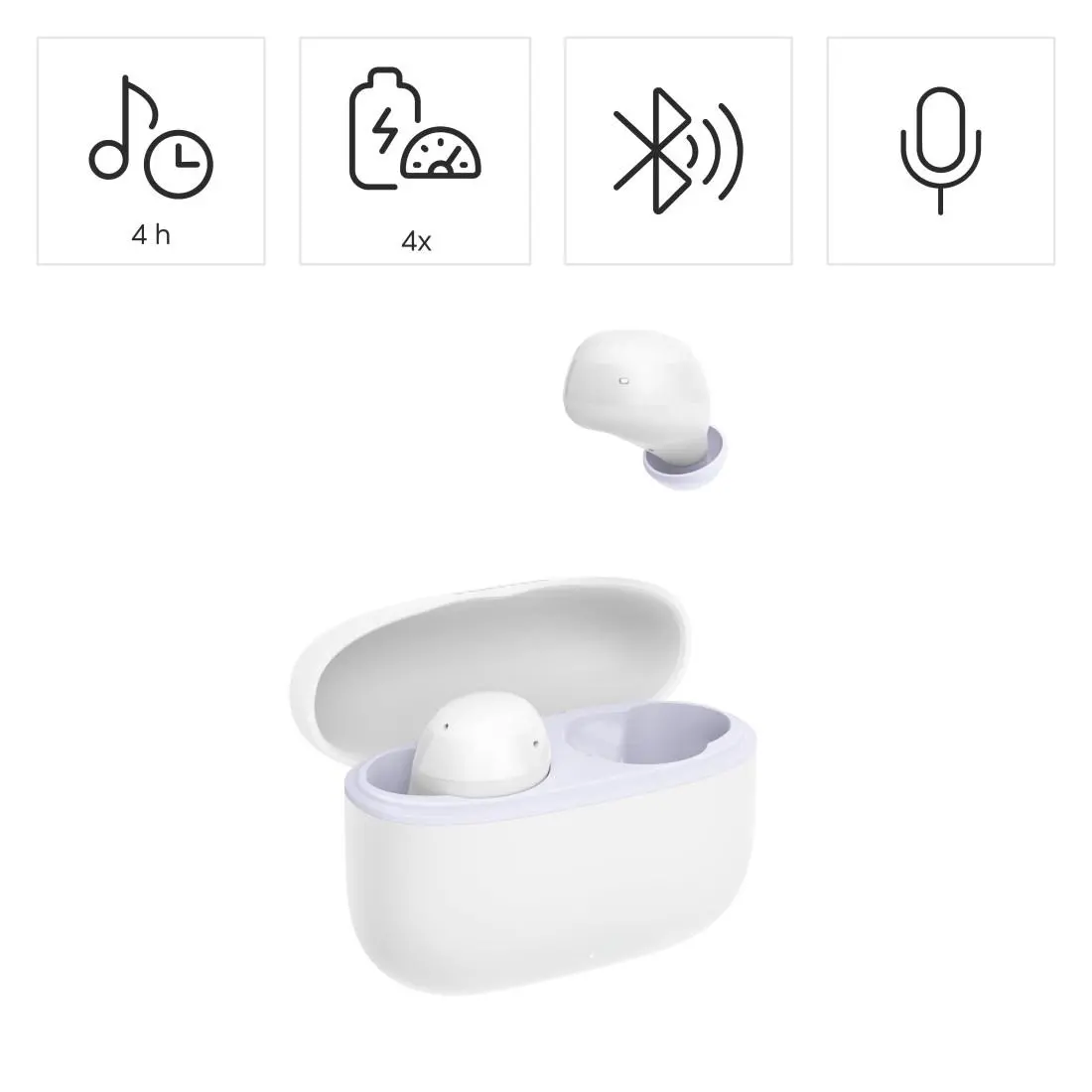 HAMA Блутут слушалки "Freedom Buddy II", True Wireless, Бял - image 9
