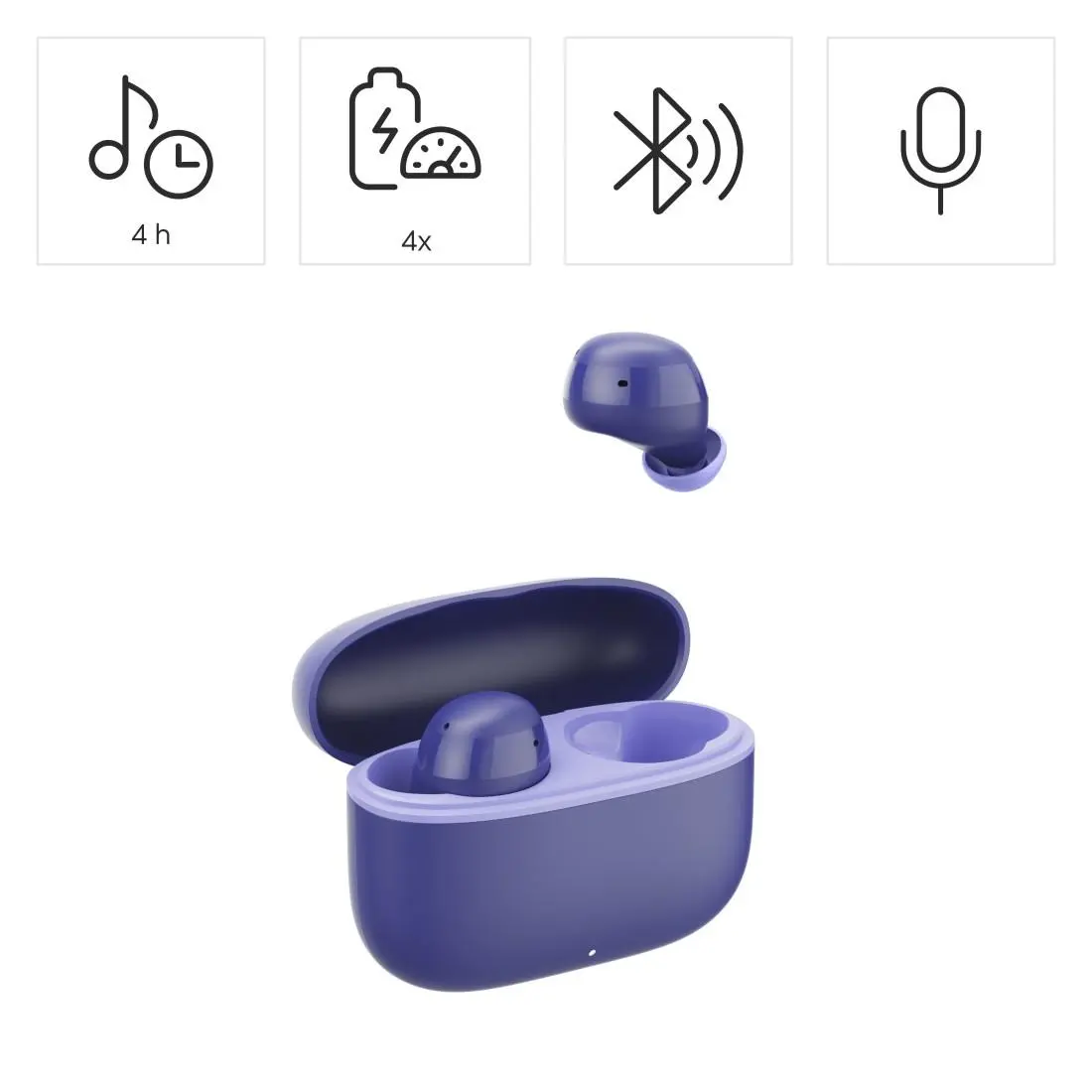 HAMA Блутут слушалки "Freedom Buddy II", True Wireless, Лилав - image 9