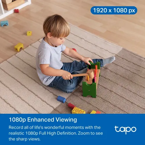Камера TP-Link Tapo C201, Pan/Tilt, 1080p, ден/нощ до 9м., Micro SD, черна - image 2