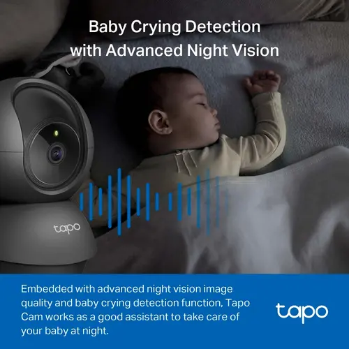 Камера TP-Link Tapo C201, Pan/Tilt, 1080p, ден/нощ до 9м., Micro SD, черна - image 4