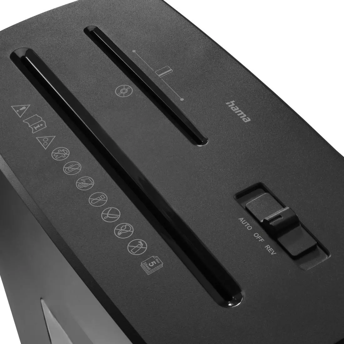HAMA Шредер „Prime M50CD-B“, ниво на сигурност P5 T2 E2 O1, черен - image 4