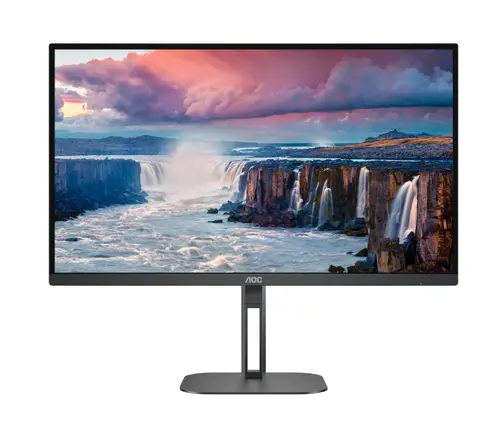 Монитор, AOC Q27V5N/BK, 27" VA WLED, 2560x1440@75Hz, 4ms GtG, 300cd m/2, 4000:1, 20M:1 DCR, Adaptive Sync, FlickerFree, Low Blue Light, 3Wx2, Tilt, Height Adjust, Pivot, Swivel, 2xHDMI, 2xDP - image 1