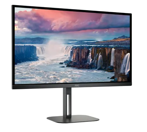 Монитор, AOC Q27V5N/BK, 27" VA WLED, 2560x1440@75Hz, 4ms GtG, 300cd m/2, 4000:1, 20M:1 DCR, Adaptive Sync, FlickerFree, Low Blue Light, 3Wx2, Tilt, Height Adjust, Pivot, Swivel, 2xHDMI, 2xDP - image 4