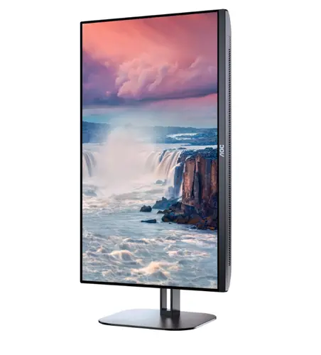 Монитор, AOC Q27V5N/BK, 27" VA WLED, 2560x1440@75Hz, 4ms GtG, 300cd m/2, 4000:1, 20M:1 DCR, Adaptive Sync, FlickerFree, Low Blue Light, 3Wx2, Tilt, Height Adjust, Pivot, Swivel, 2xHDMI, 2xDP - image 6