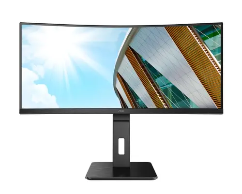 Монитор, AOC CU34P2A, 34" Curved 1500R, VA, WLED, 3440x1440@100Hz, 4ms GtG, 1ms MPRT, 300cd m/2, 3000:1, 50M:1 DCR, Adaptive Sync, FlickerFree, Low Blue Light , 3Wx2, Tilt, Height Adjust, Swivel, 2xHDMI, DP, USB hub - image 1