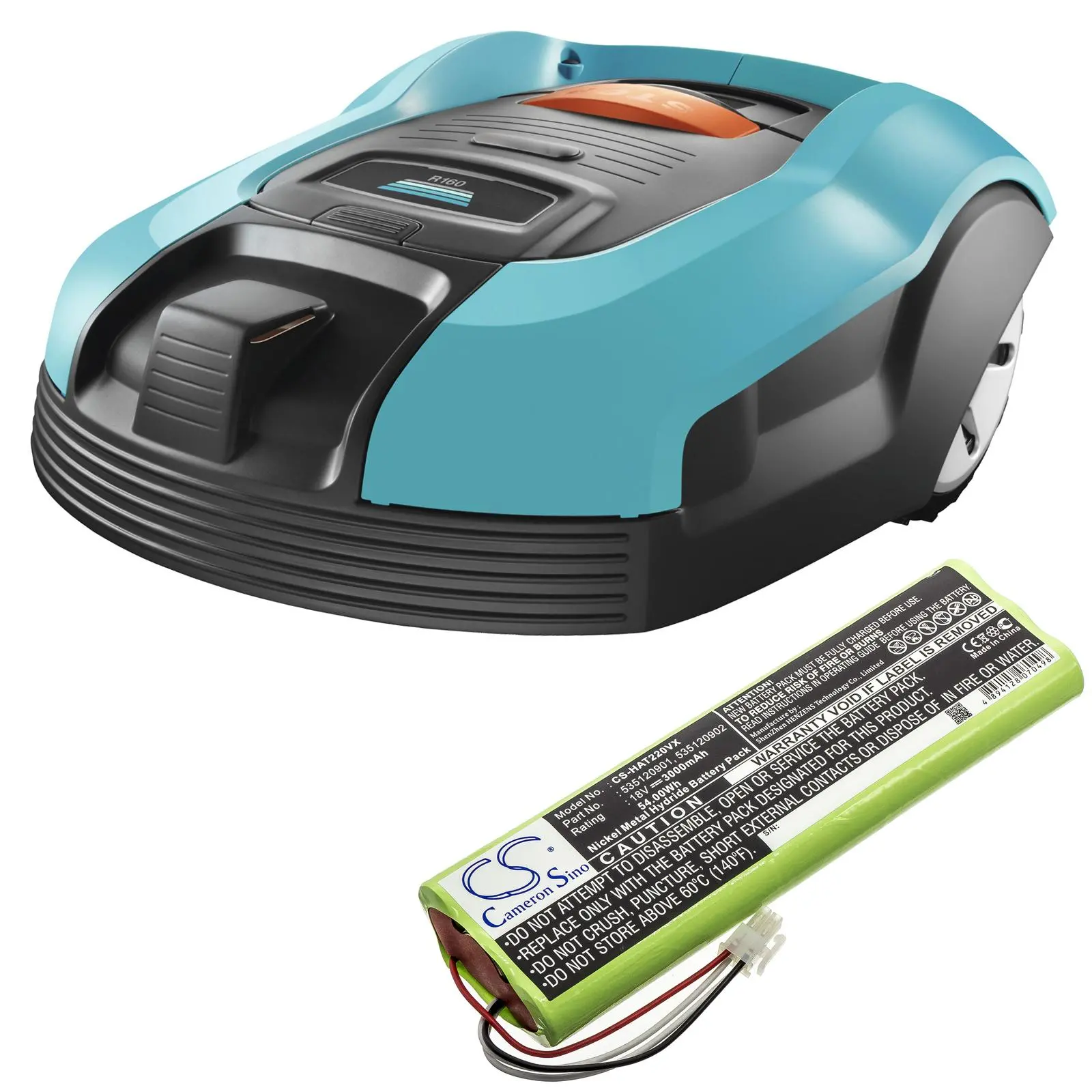 Батерия Cameron Sino, За косачка робот GARDENA Robotic R160 , HUSKVARNA Automover 260ACX,Automower 210C, 1128621-01 18V 3000mAh Cameron Sino - image 1