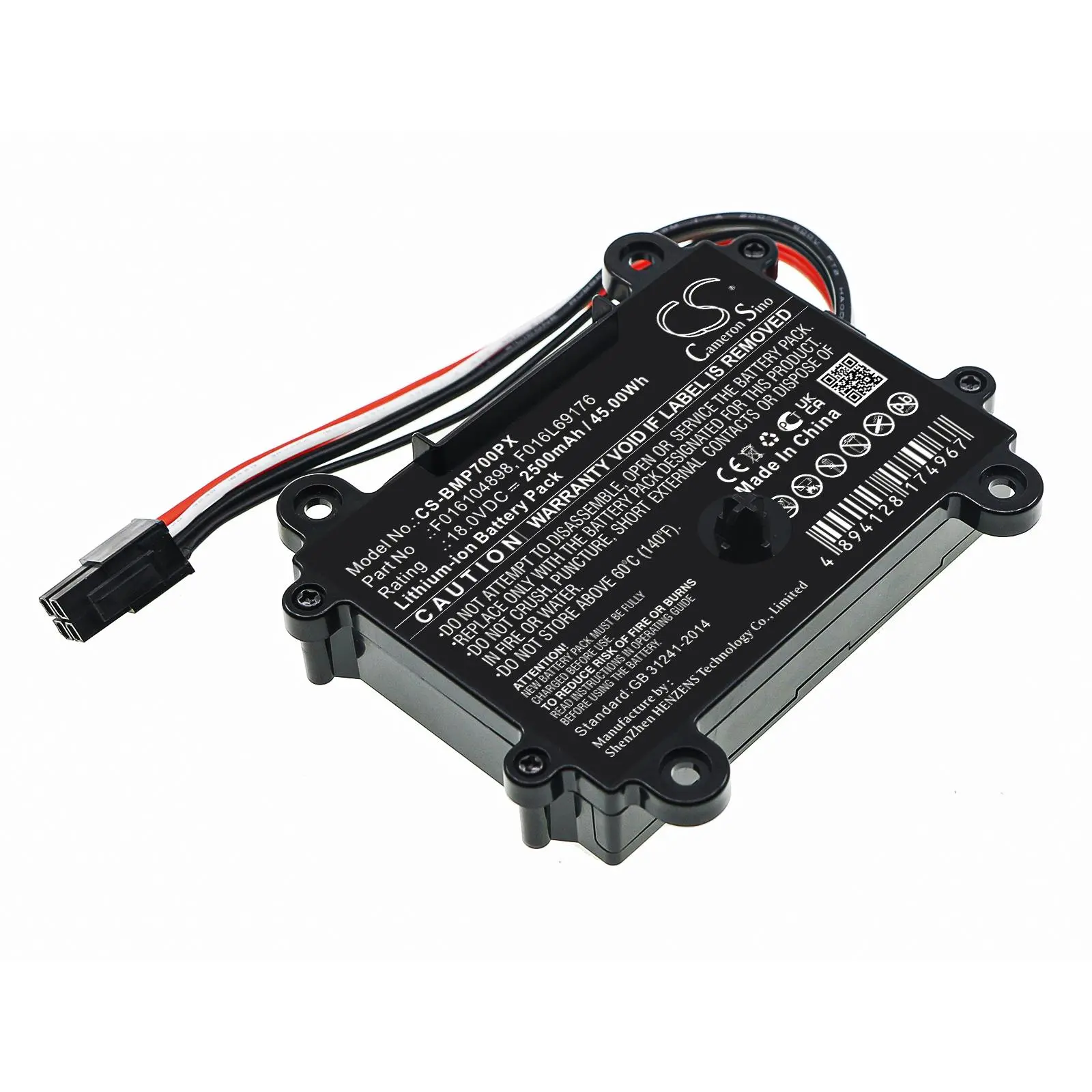 Baterie Cameron Sino, pentru robot de tuns iarba BOSCH 06008B0003, INDEGO 350.400, F016104898 LiIon 18V 2500mAh Cameron Sino