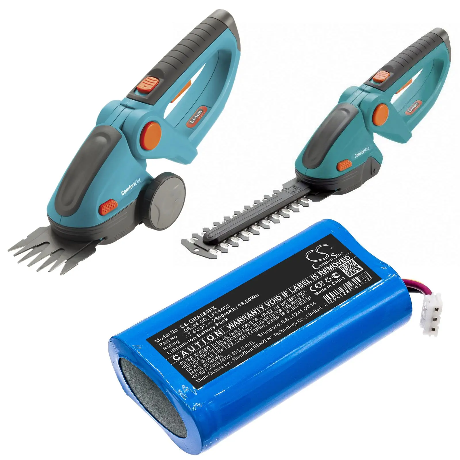 Батерия за акумулаторна ножица за трева GARDENA ComfortCut 8893, ComfortCut 8895, D-89079 Ulm 7.4V 2500mAh Cameron Sino - image 1