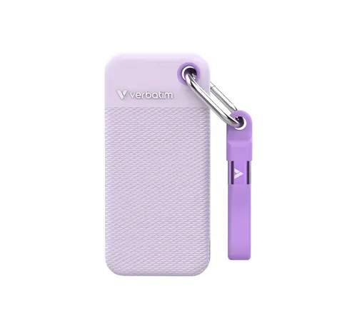 Твърд диск, Verbatim Pocket SSD USB 3.2 Gen 2 1TB Purple incl. two rubber sleeves - image 1