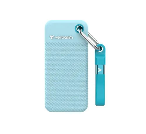 Твърд диск, Verbatim Pocket SSD USB 3.2 Gen 2 1TB Polar Blue incl. two rubber sleeves - image 1