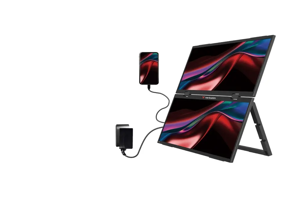 Monitor, Verbatim Portable 15.6" Dual Monitor Essentials - image 2