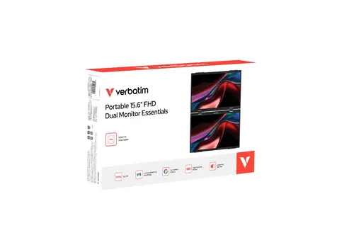 Monitor, Verbatim Portable 15.6" Dual Monitor Essentials - 6