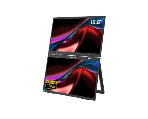 Monitor, Verbatim Portable 15.6" Dual Monitor Essentials - 1