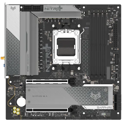 SAPPHIRE AMD B850M AM5 NITRO+ Ryzen R9/R7/R5, 4x DDR5 8000MHz, PCIE 5.0 x 16, 1x M.2 Gen5, 1x M.2 Gen4, LAN 2.5 Gbps, WIFI6, USB, Micro-ATX