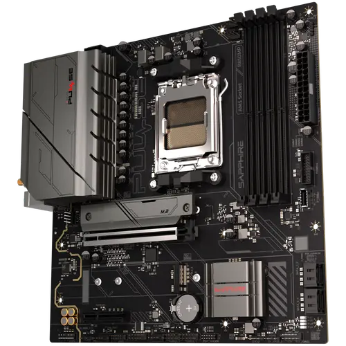 SAPPHIRE AMD B850M AM5 PULSE Ryzen R9/R7/R5, 4x DDR5 7600MHz, PCIE 4.0 x16, 1x M.2 Gen5, 1x M.2 Gen4, LAN 2.5 Gbps, WIFI6, USB, Micro-ATX - image 2