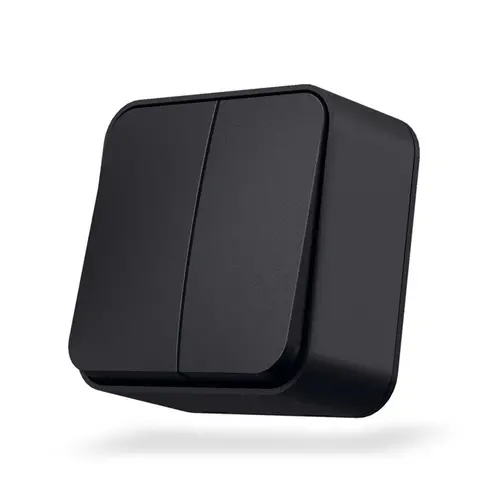 ДВОЕН СЕРИЕН КЛЮЧ ЗА ОТКРИТ МОНТАЖ 10А VF-BNS12-BG BINERA VIDEX - ГРАФИТ