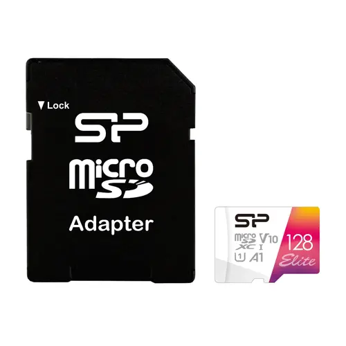 Card de memorie Silicon Power Elite Colorful 128GB, microSDXC, Class 10, Adaptor SD - 1