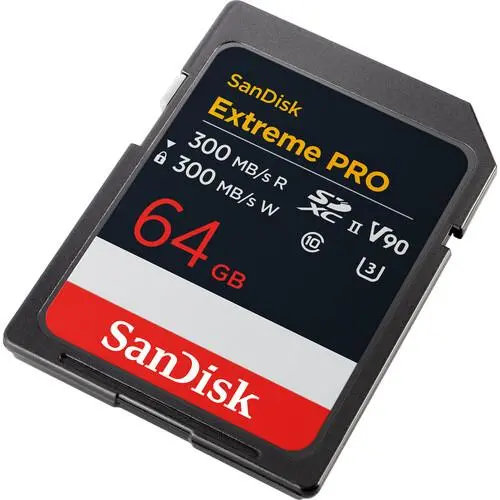 SanDisk Карта памет Extreme Pro SDXC 64GB 300MB/s & 300Mb/s Class 10 V90 UHS-II - image 1