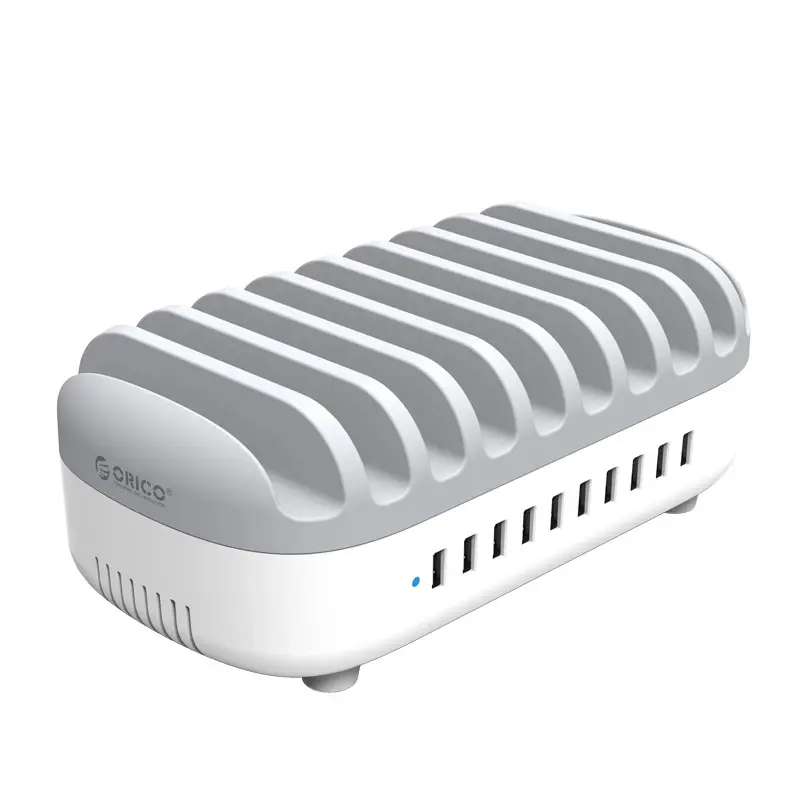 Orico σταθμός φόρτισης για κινητές συσκευές Charger Station 220V - 10 x USB 120W λευκό - DUK-10P-EU-WH