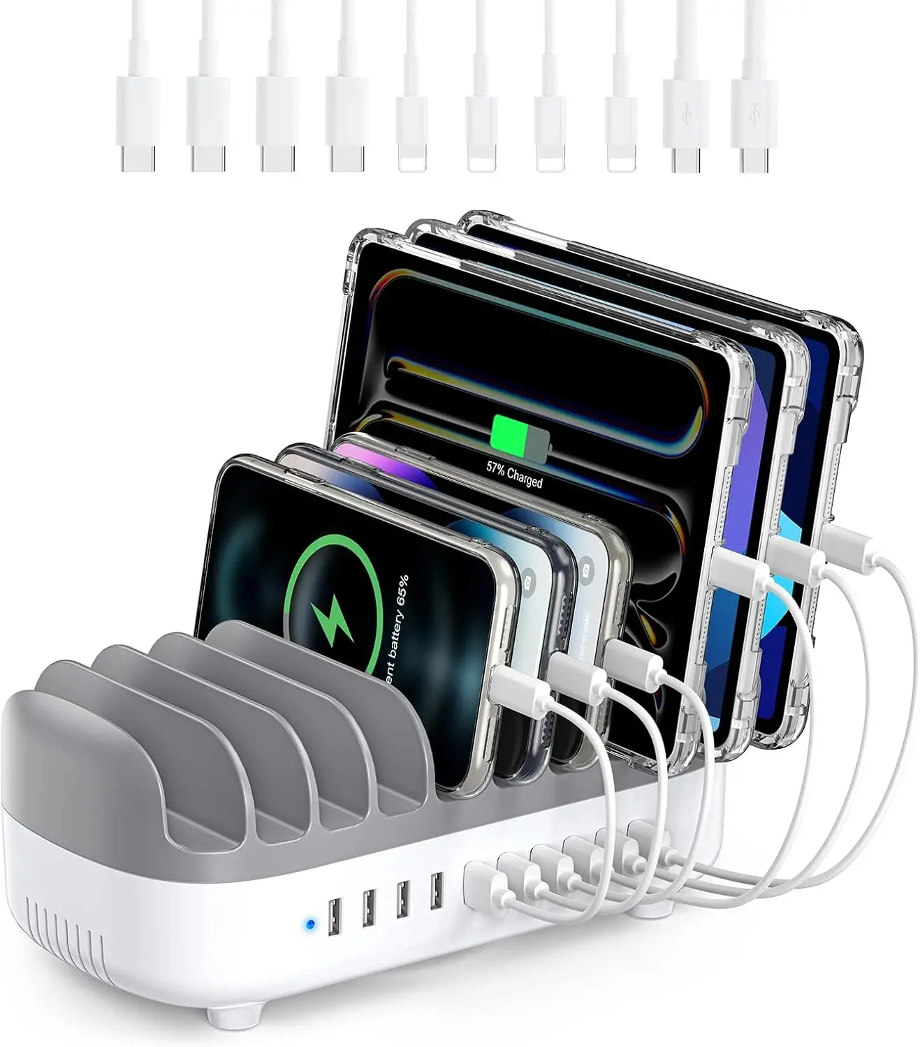 Orico зарядна станция за мобилни устройства Charger Station 220V - 10 x USB 120W white - DUK-10P-EU-WH - image 1