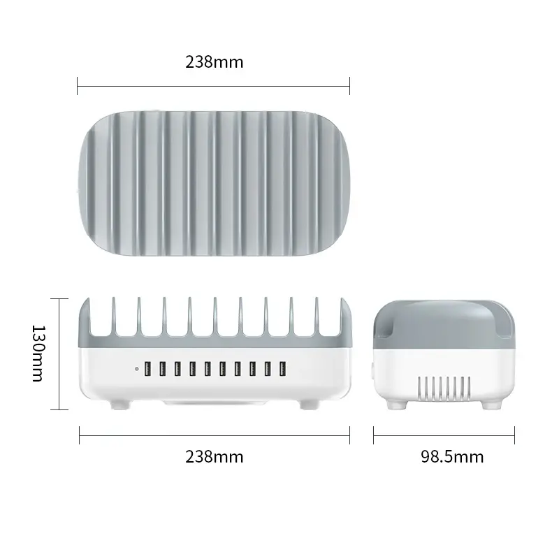 Orico зарядна станция за мобилни устройства Charger Station 220V - 10 x USB 120W white - DUK-10P-EU-WH - image 7